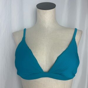 Red Carter Teal Ribbed Bikini Top with padding adjustable straps Small NWOT
